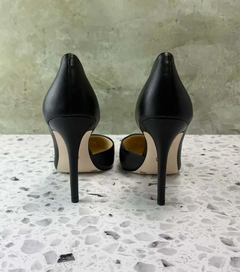 Jessica Simpson Prizma Black D'Orsay Pointed Toe Stiletto Pumps Sz 8W